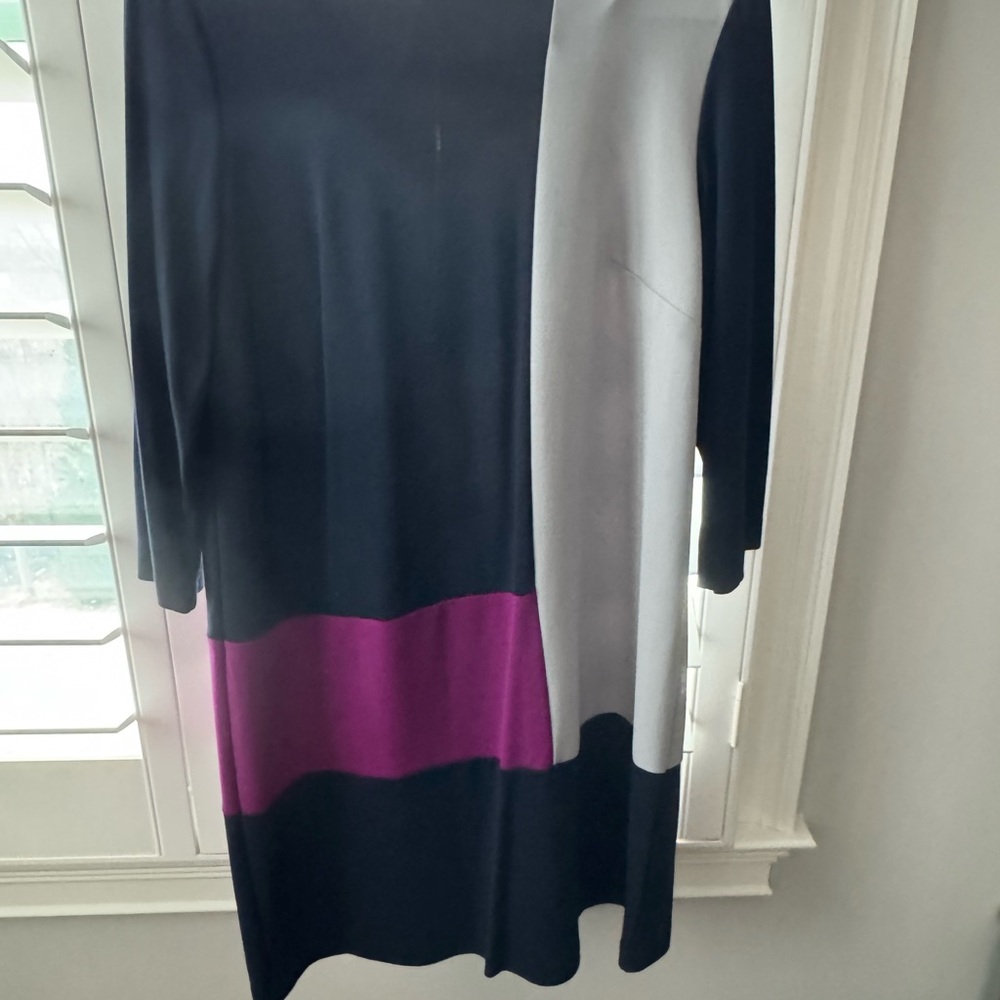 PHASE EIGHT SIZE UK 🇬🇧 16 Color Block Dress in Black, Purple, and Gray